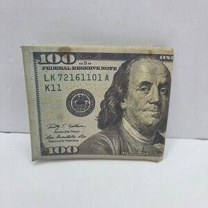 Unbranded Wallet 100 Dollar Bill Money Print Bifold Canvas Novelty Streetwear OS